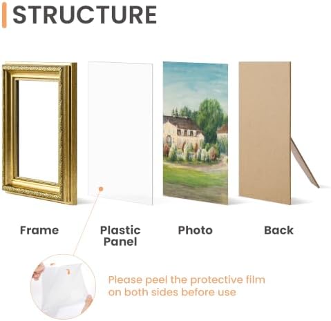 upsimples Vintage 8x10 Picture Frame, Antique Gold Frames, 2 Pack