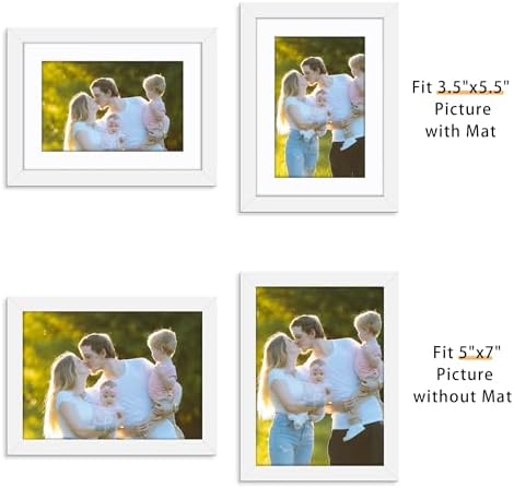 Picrit 5x7 Picture Frame Set of 12, Modern Gallery Wall Frames, White