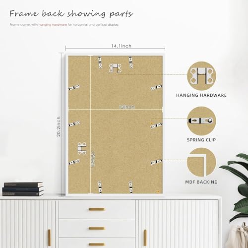 Picrit 13x19 Picture Frame Set of 12, Modern Gallery Wall Frames, White