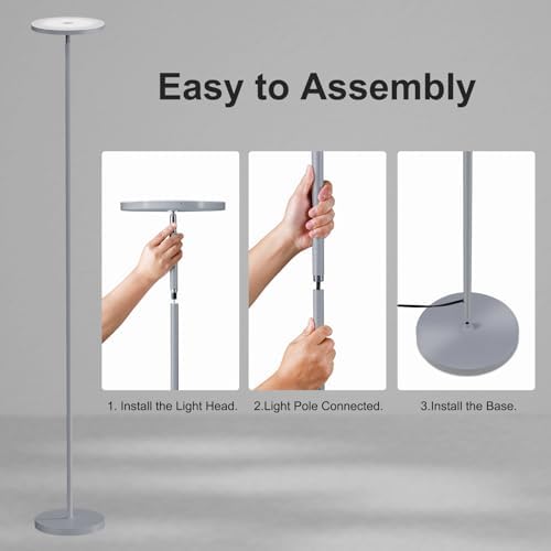 SUNMORY Floor Lamps for Living Room，LED Standing Lamp with Remote Control