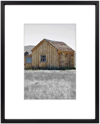 Golden State Art 8x10 Black Aluminum Frame, Real Glass, Mat Fits 5x7
