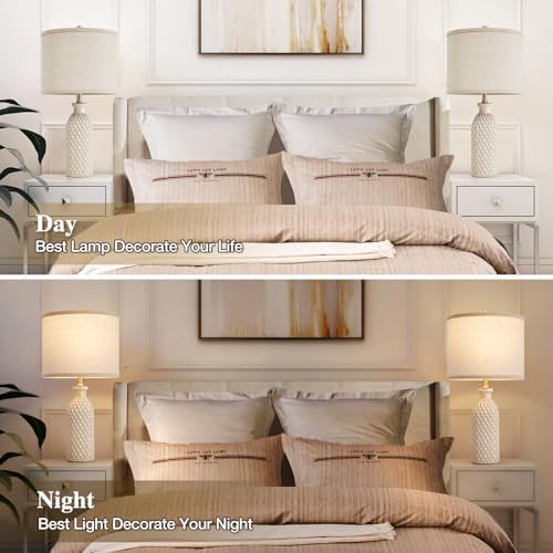 Luvkczc Modern Ceramic Table Lamp Set of 2, Adjustable Color Temperature