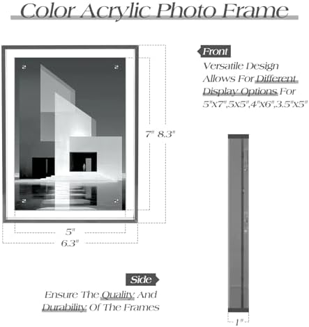 TWING 5x7 Picture Frame Acrylic Magnetic Wall Mounting/Self Standing Frame