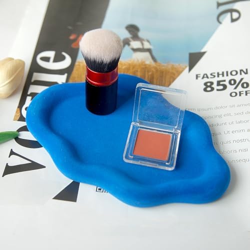Jewelry Dish Trinket Tray for Women, Ring Dish Holder, Unique Cloud Shape Ceramic Plate Cute Things Vanity Aesthetic Room Decor Mother's Day Birthday (Klein Blue)