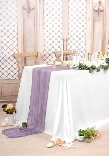 20 Pack Purple Cheesecloth Table Runner Long,21.5 x 120 Inch
