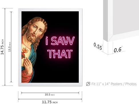 Poster Master 2-Piece I Saw That Print - Me Too Poster - Altered & Pop Art - Modern Gift for Men & Women - Baroque & Moody Art - Funny Wall Decor for Dorm, Bedroom or Bathroom - 11x14 White Framed