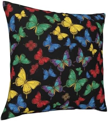 Colorful Butterfly Decorative Throw Pillow Cover