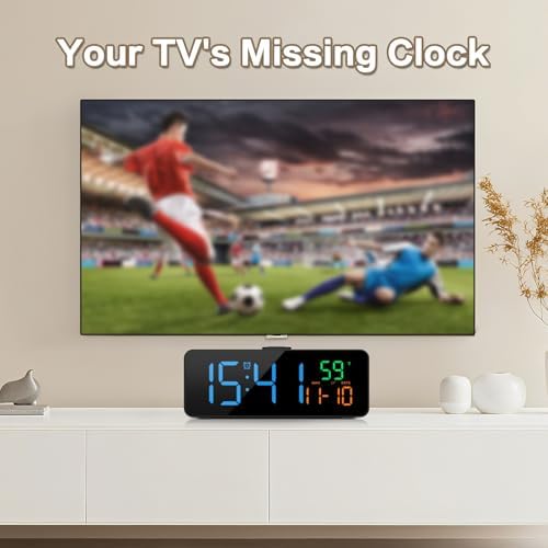 Netzu 3-in-1 Digital Clocks for Living Room, Small & Compact Alarm Clock