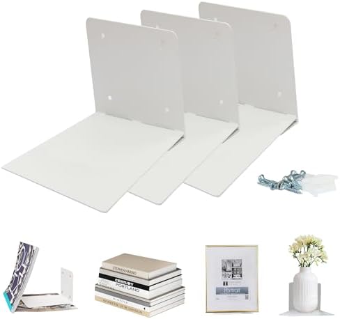 STORAGE MANIAC Invisible Floating Bookshelves Wall Mounted White