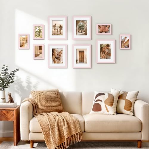 Vittanly 8.5x11 Picture Frames Set of 5, Certificate Frame, Pale Pink