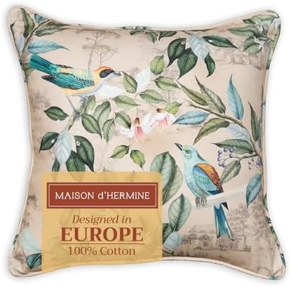 Maison d' Hermine Throw Pillow Covers 100% Cotton (18" x 18" - Pack of 1)