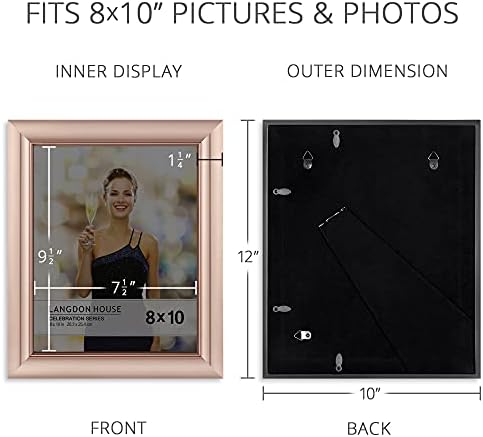 8x10 Picture Frames - Rose Gold, 3 Pack - Celebration Collection