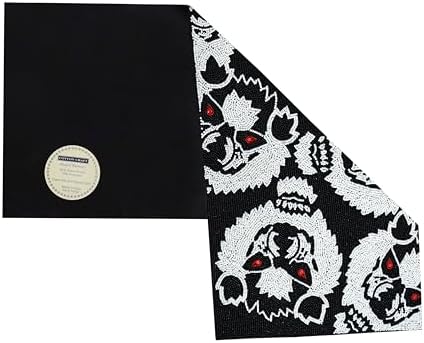 COTTON CRAFT Halloween Beaded Table Runner - Black White Werewolves