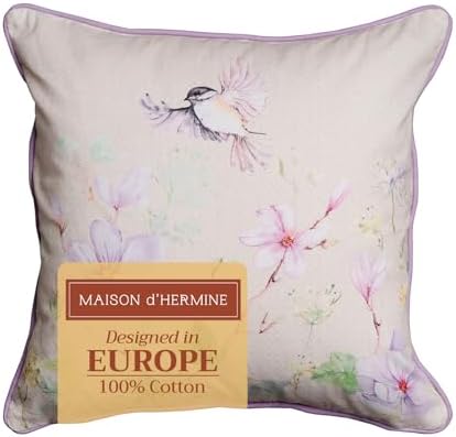 Maison d' Hermine Throw Pillow Covers 100% Cotton (18" x 18" - Pack of 1)