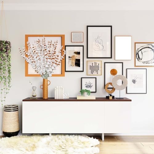 White Eucalyptus Stems Faux Eucalyptus Leaves for vase White Flowers for Wedding Bouquet Centerpiece Flower Floral Arrangement Home Decoration (36, White)