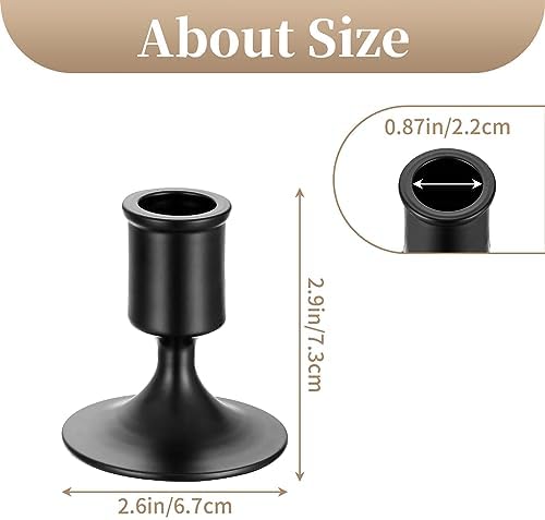 Sziqiqi Black Candlestick Candle Holders Set of 2 for Halloween Table Decor
