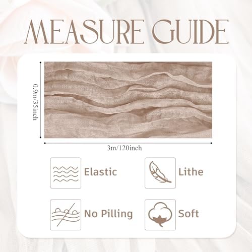 Wokceer Cheesecloth Table Runner Nude Pink 10FT Boho Gauze Runner for Party