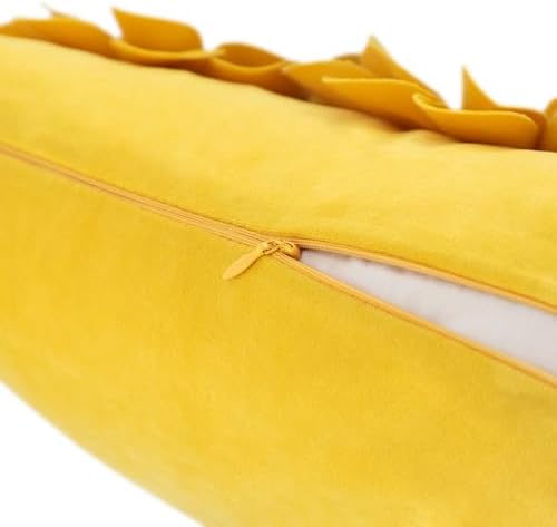 JWH 3D Flower Throw Pillow Cover Sunflower Yellow White 12x20 Inches