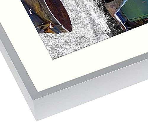 Golden State Art 11x14 Silver Aluminum Frame, Real Glass, Mat Fits 8x10