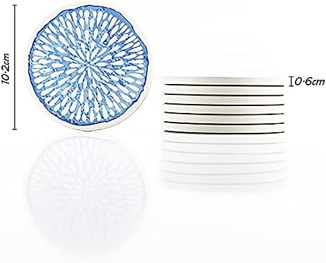 AD Set of 6 Coasters for Drinks Absorbing Round Ceramic Stone Coaster with Cork Base Tabletop Protection Mat for Mugs and Cups,Office,Kitchen (Colorful with Holder)