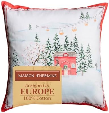 Maison d' Hermine Throw Pillow Covers 100% Cotton (18" x 18" - Pack of 1)