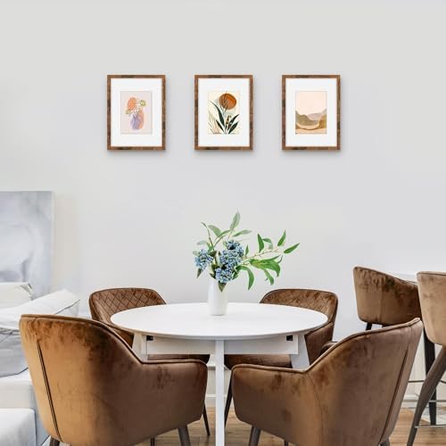 Picrit 9x12 Picture Frame Set of 12, Modern Gallery Wall Frames, Brown