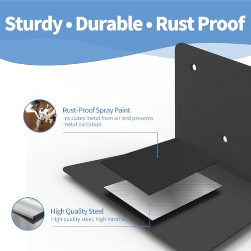 FENTEC 6 Pack Black Invisible Floating Bookshelves for Wall Mounted