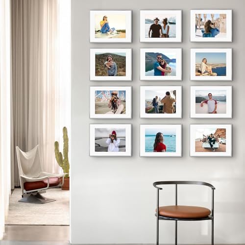 Frametory 12 Pack 14x18 Aluminum Frame with Mat for 11x14 Photo, Silver