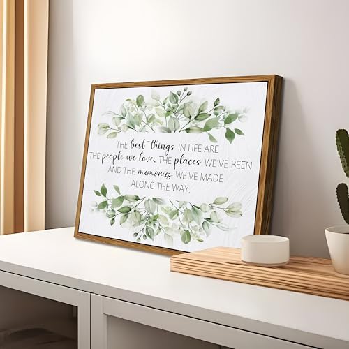 Floating Framed Sage Green Wall Art Bathroom Picture Wall Decor 16x24 In | Inspirational Scripture Painting, Botanical Canvas Print, Olive Green Artwork for Office, Living Room, Bedroom