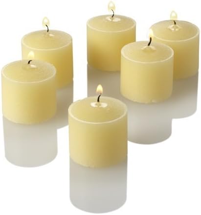 Set of 12 Richland Votive Candles Ivory Unscented and 12 Clear Glass Eastland Votive Holders