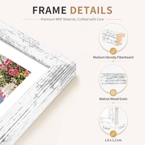 12x16 Picture Frames Set of 3 Vintage White Photo Frame Wall Table Display