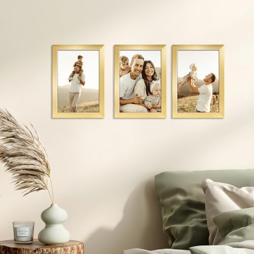 Giftgarden 4x6 Picture Frame Set of 18, Lightweight 4 by 6 Frames Bulk for Gallery Wall Photo Hanging and Tabletop Display, Gold