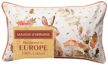 Maison d' Hermine Throw Pillow Covers 100% Cotton (12" x 20" - Pack of 1)