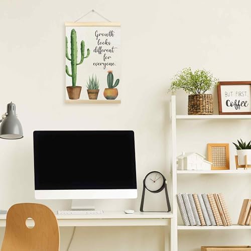 TLESKE Mental Health Cactus Poster Hanger Frame, Motivational Inspirational Hanging Wall Art Decor Framed for Therapy Counseling Office, Growth Looks Different for Everyone Wall Prints Picture, 12x16