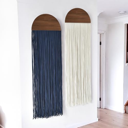 2Pcs Macrame Wall Hanging Fiber wall Art Handmade Boho Decor 13.7"W*51"L