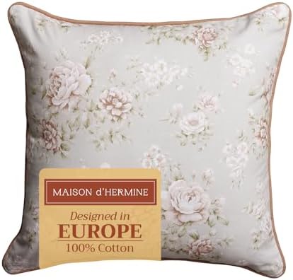 Maison d' Hermine Throw Pillow Covers 100% Cotton (20" x 20" - Pack of 1)