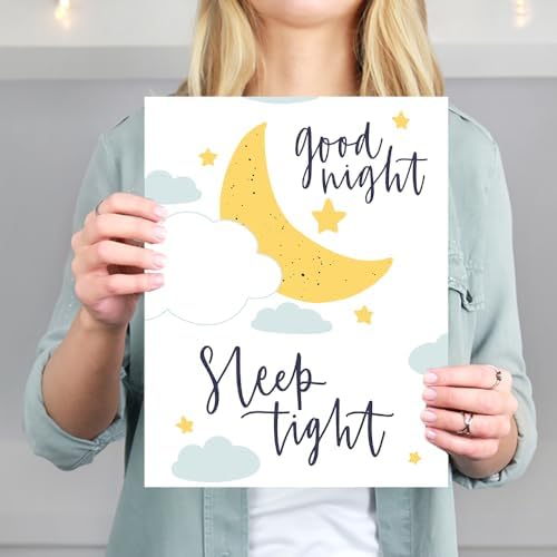 Nursery Set Art Prints (Set of 4) - Unframed - 8x10s | Sweet Dreams Little One | Perfect for Baby Room, Toddler Bedroom, or Playroom Decor | Cute and Whimsical Designs for Cozy and Dreamy Atmosphere