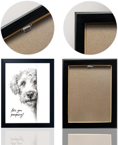 Gongyuanyihao Arts Funny Dog Bathroom Wall Art with Black Frame, Are You Pooping Sign for Farmhouse Restroom Decor, Rustic Humorous Canvas Print Painting Ready to Hang 16"x20"