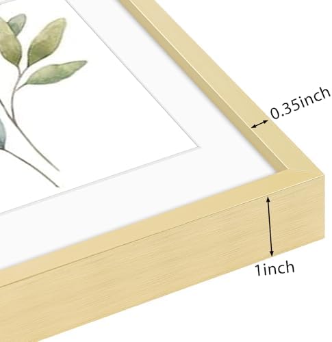 Golden State Art 16x24 Gold Aluminum Frame, Real Glass, Mat Fits 12x18