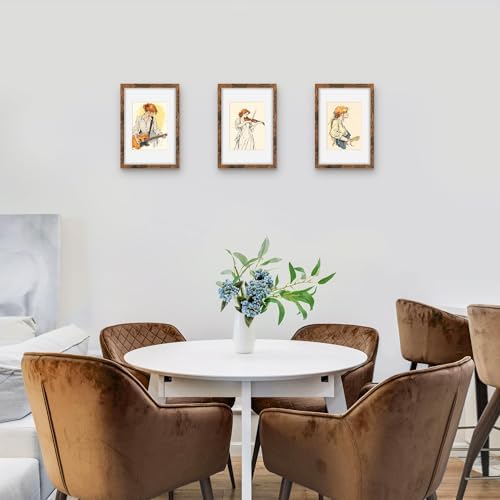 Picrit 8x12 Picture Frame Set of 12, Modern Gallery Wall Frames, Brown