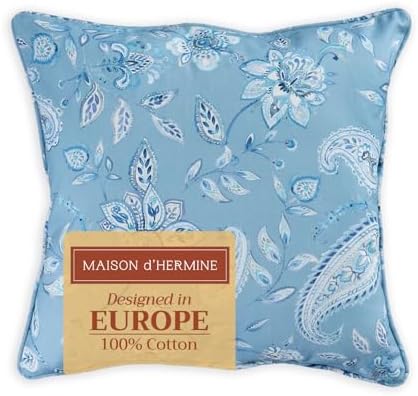 Maison d' Hermine Throw Pillow Covers 100% Cotton (18" x 18" - Pack of 1)