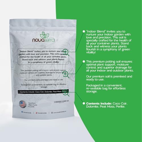 Novaterra Indoor Plant Potting Soil Mix for Houseplants, 2.4 Quarts