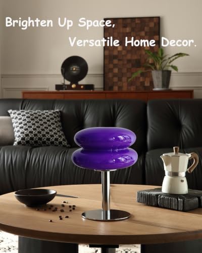 Glivpny Mushroom Lamp Table Lamp, Mid Century Modern Table Lamps (Purple)