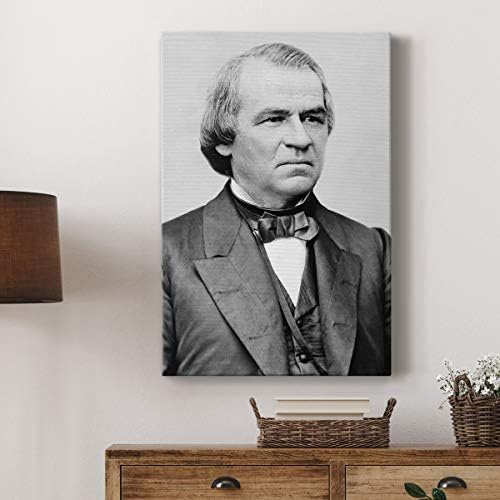 Renditions Gallery Andrew Johnson Presidental Portrait Wall Art, Premium Gallery Wrapped Canvas Decor, Ready to Hang, 18 in H x 12 in W, Made in America Print