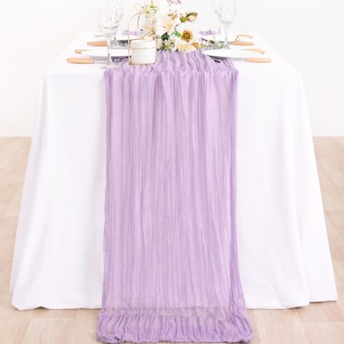 6 Pack Lilac Purple Cheesecloth Table Runner 10ft Boho Table Decor