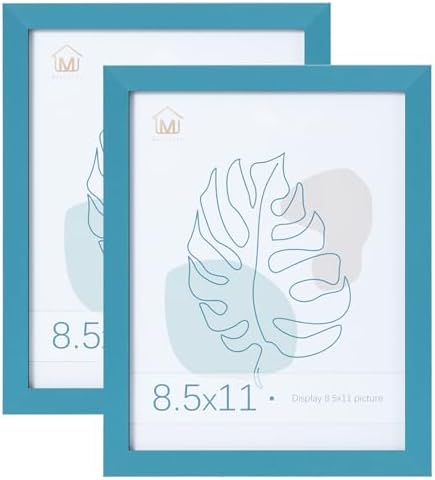 Muzilife Teal 8.5x11 Wood Picture Frame,Tempered Glass Cover, 2 Pack