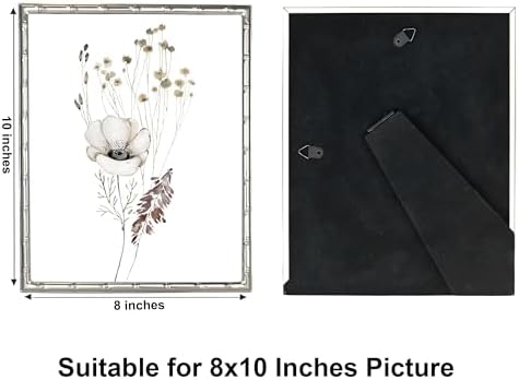 8x10 Picture Frame with Elegant Metal Bamboo Design, 8 x 10 Photo Frames with HD Real Glass, Versatile Display for Tabletop or Wall Mounting, Great for Home Decor and Gift Giving