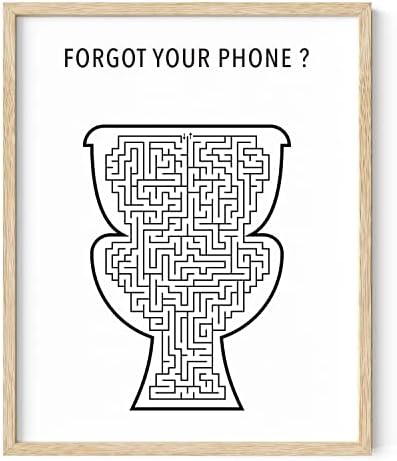 HAUS AND HUES Funny Bathroom Decor – Toilet Maze Wall Art, Humorous Bathroom Sign, Fun Wall Print for Guest Bath or Restroom (16x20, Beige Frame)