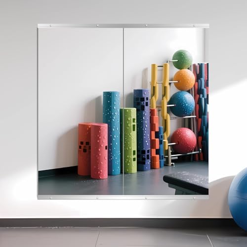 Home Gym Mirror for Wall, 48" x 24" x 2PCS Frameless Full Length Mirror | Tempered Glass, Large Workout Mirrors, for Home Gym, Dance Studio, Yoga Room, Garage Gym
