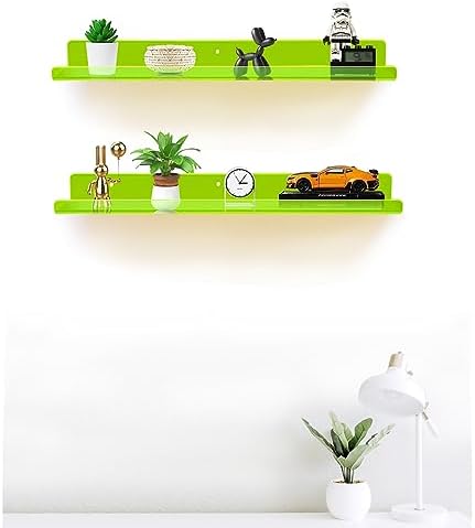 ROYALITA 2-Pack Acrylic Shelves Wall Mounted, 24 Inch Floating Shelves